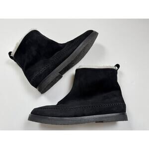 Jenni Kayne Booties Ankle Snow Boots Suede Shearling Lined Black Women’s 40 sz 9